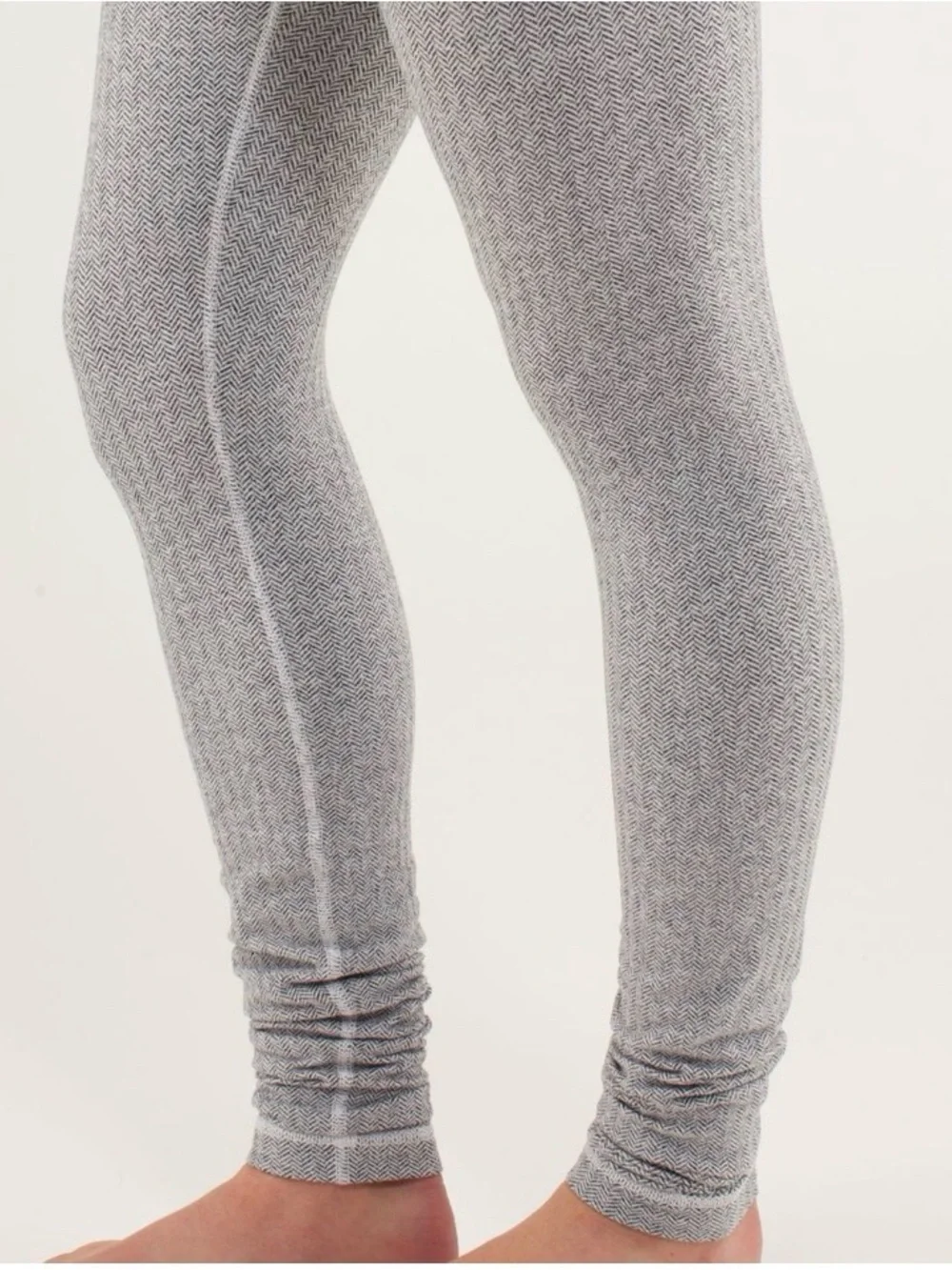 Lululemon Wunder Under Leggings ~ 4 ~ Herringbone White Black